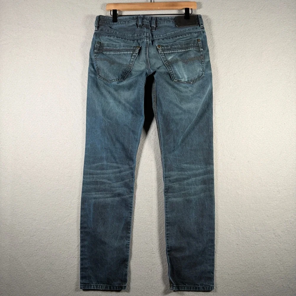 Diesel Krayver Regular Slim-Carrot Blue Jeans Wash 0823I Mens 31x32 (Fits 32x31)